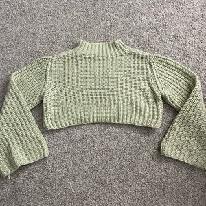 Women's Ribbed Knit Sweater - Green